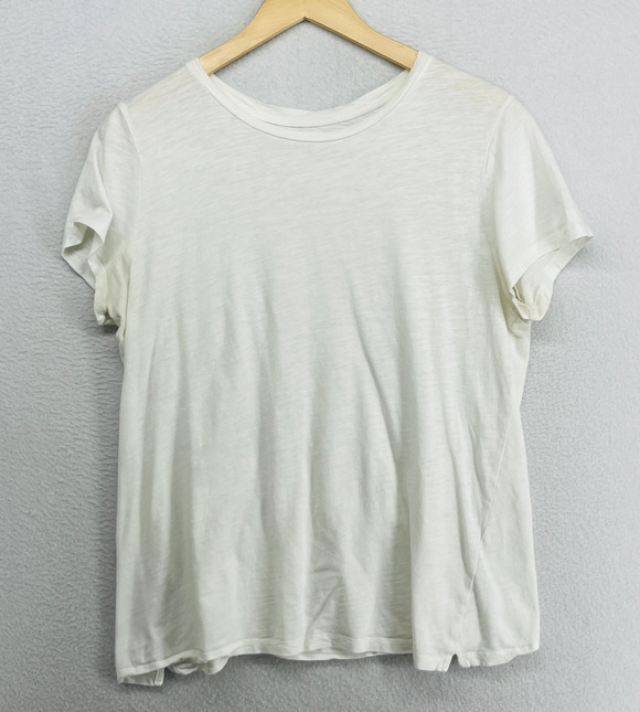 Eileen Fisher Tops - EILEEN FISHER Top M Organic Cotton Slub Jersey Crewneck Short Sleeve Basic White
